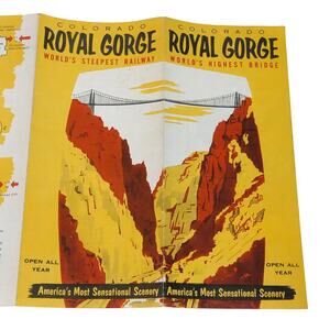 Royal Gorge Vacation Brochure, Bridge and Railway, Pike's Peack Vintage Travel
